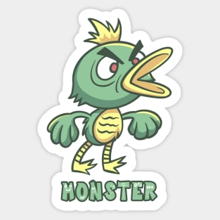 Angry Green Duck Monster Text Sticker